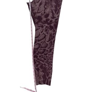 Nike Dri-FIT Womens 2X Burgundy Animal Print High Rise Leggings CU5018-638
